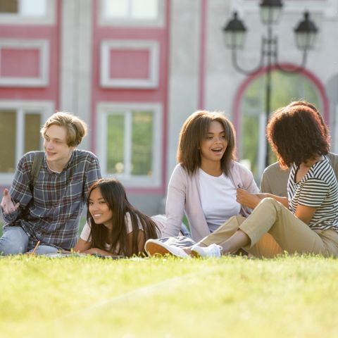 Sitting with friends